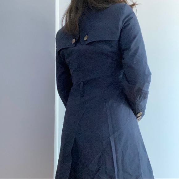 Tommy Hilfiger Navy Trench Coat - Picture 2 of 5